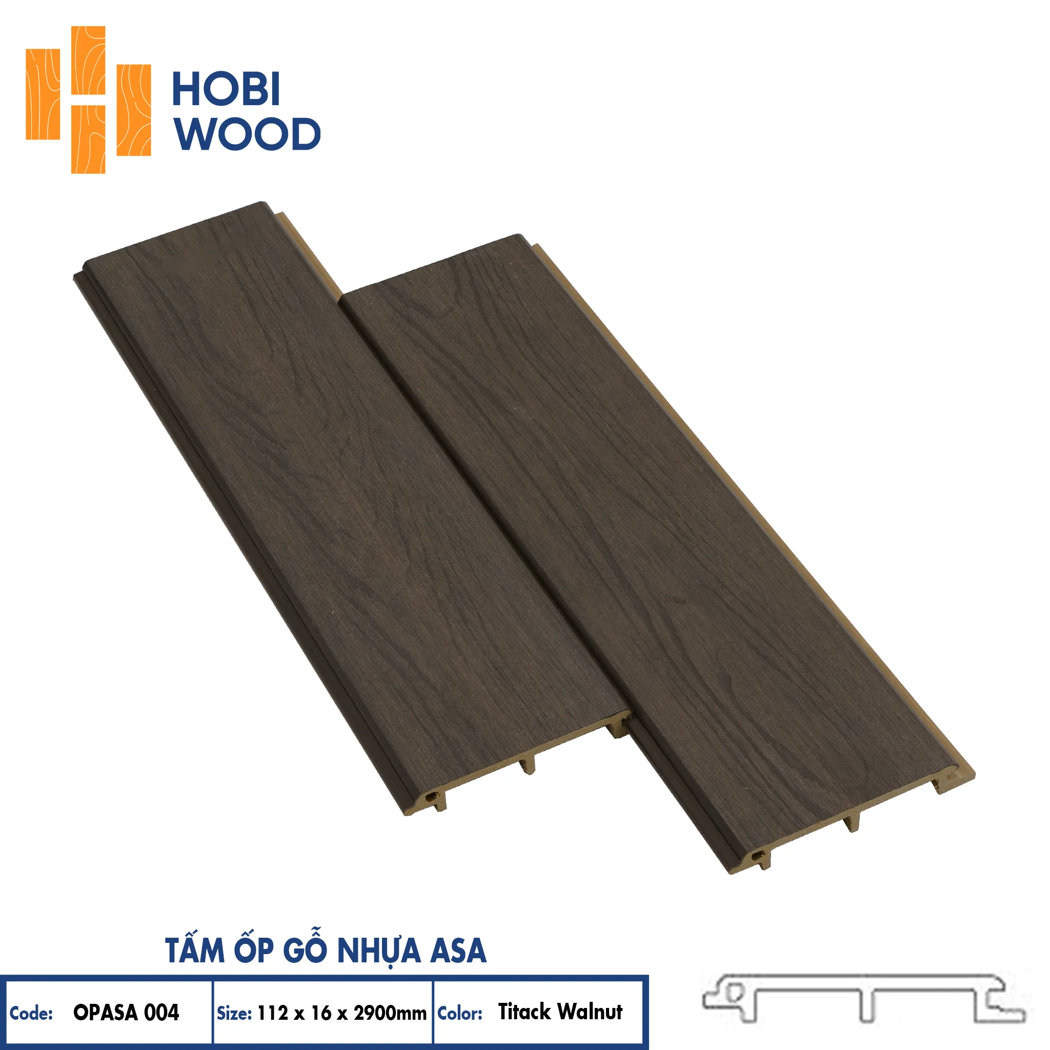 Tấm ốp tường gỗ nhựa ASA Hobi Wood OPASA ngoại thất chống nắng mưa Nội Thất NDA